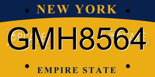 GMH8564 New York License Plate