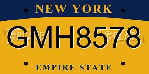 GMH8578 New York License Plate