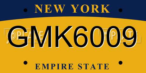 GMK6009 New York License Plate