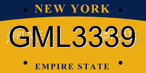 GML3339 New York License Plate