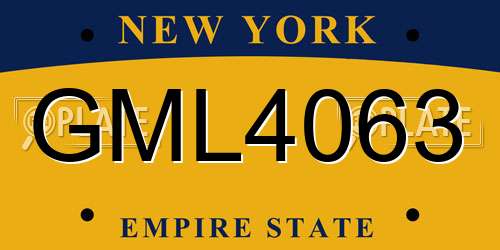 GML4063 New York License Plate