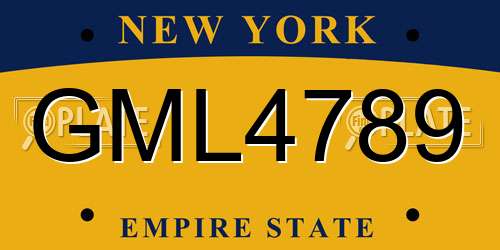 GML4789 New York License Plate