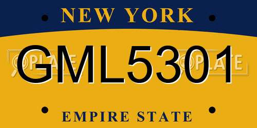 GML5301 New York License Plate