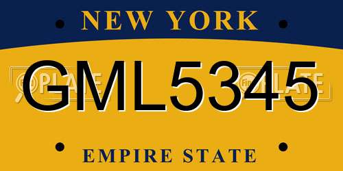 GML5345 New York License Plate