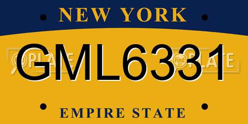 GML6331 New York License Plate