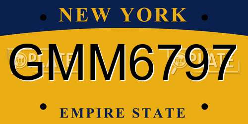 GMM6797 New York License Plate
