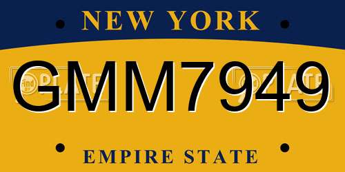 GMM7949 New York License Plate