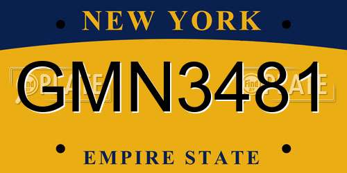 GMN3481 New York License Plate