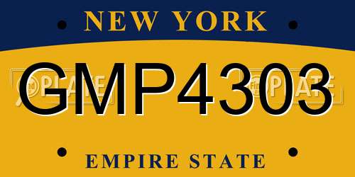 GMP4303 New York License Plate