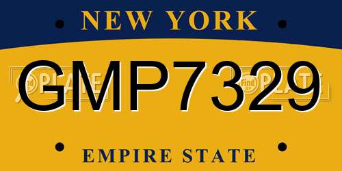 GMP7329 New York License Plate