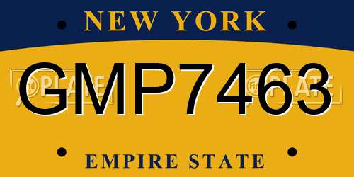 GMP7463 New York License Plate