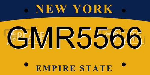 GMR5566 New York License Plate
