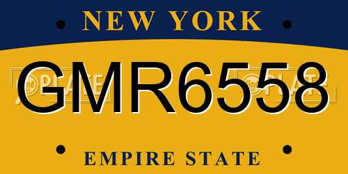 GMR6558 New York License Plate