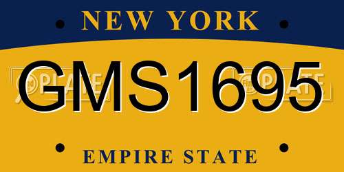GMS1695 New York License Plate