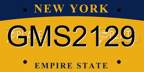 GMS2129 New York License Plate