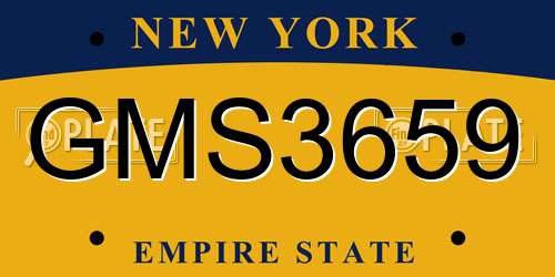 GMS3659 New York License Plate