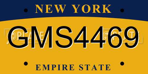 GMS4469 New York License Plate