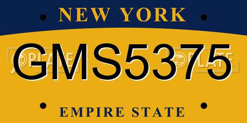 GMS5375 New York License Plate