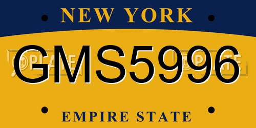 GMS5996 New York License Plate