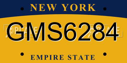 GMS6284 New York License Plate