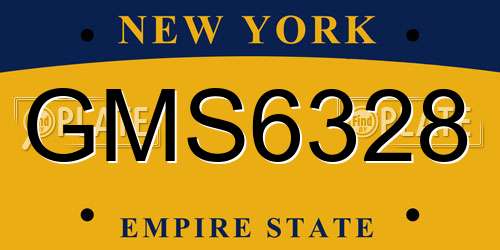 GMS6328 New York License Plate
