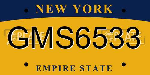 GMS6533 New York License Plate