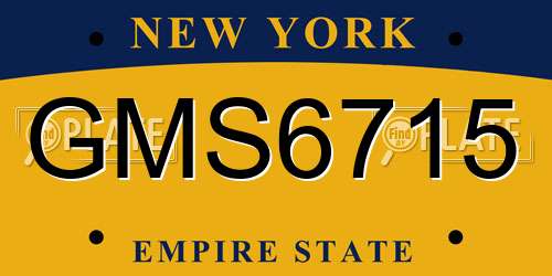 GMS6715 New York License Plate