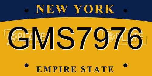 GMS7976 New York License Plate