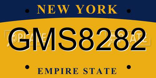 GMS8282 New York License Plate