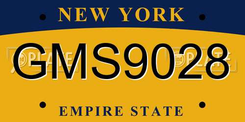 GMS9028 New York License Plate