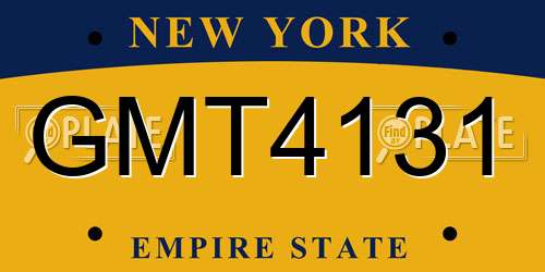 GMT4131 New York License Plate