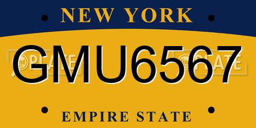 GMU6567 New York License Plate