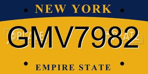 GMV7982 New York License Plate