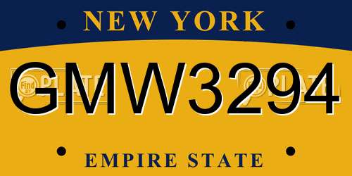 GMW3294 New York License Plate