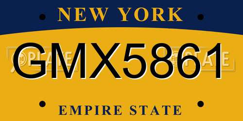 GMX5861 New York License Plate