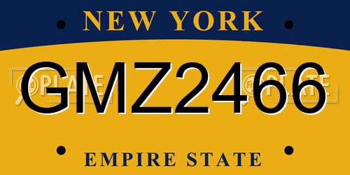 GMZ2466 New York License Plate