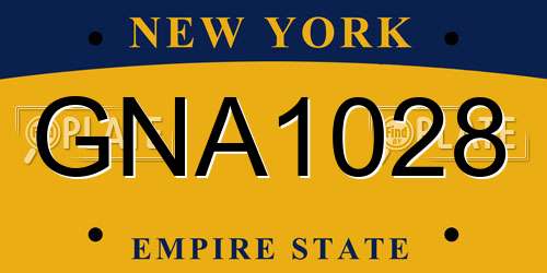 GNA1028 New York License Plate