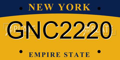 GNC2220 New York License Plate