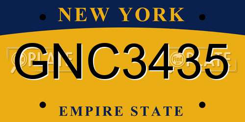 GNC3435 New York License Plate