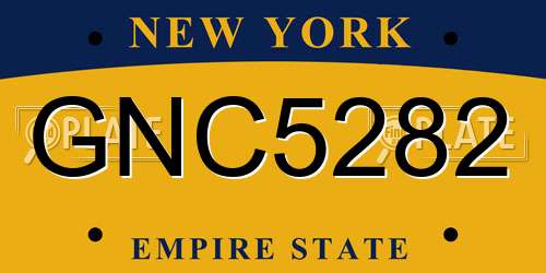 GNC5282 New York License Plate
