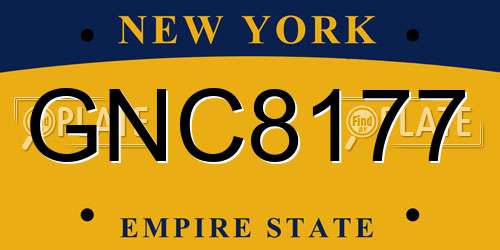 GNC8177 New York License Plate