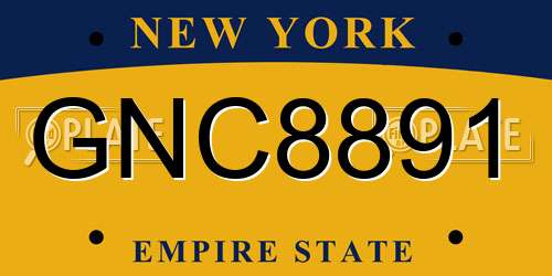 GNC8891 New York License Plate