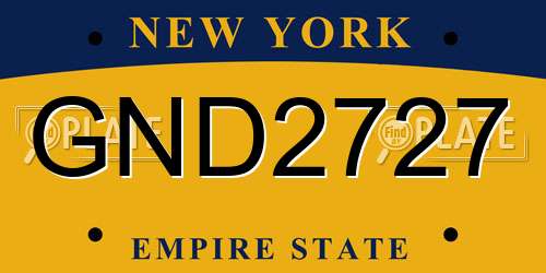 GND2727 New York License Plate