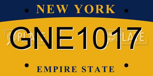 GNE1017 New York License Plate