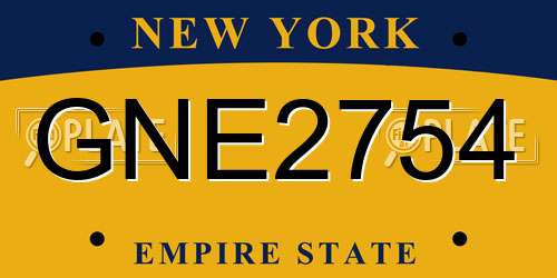 GNE2754 New York License Plate