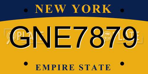 GNE7879 New York License Plate