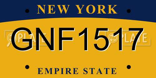 GNF1517 New York License Plate