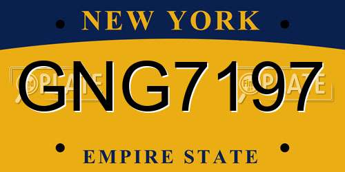 GNG7197 New York License Plate