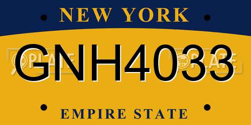 GNH4033 New York License Plate