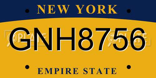 GNH8756 New York License Plate